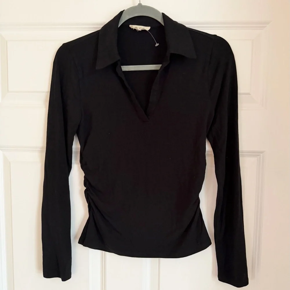 Madewell Side Cinch LS Polo Top Small - Picture 2 of 7
